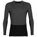 ICEBREAKER ZONEKNIT 200 LS SHIRT CREWE HEATHER/BLACK FOR MEN'S