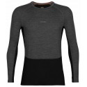 ICEBREAKER ZONEKNIT 200 LS SHIRT CREWE HEATHER/BLACK FOR MEN'S