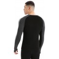 ICEBREAKER ZONEKNIT 200 LS SHIRT CREWE HEATHER/BLACK FOR MEN'S