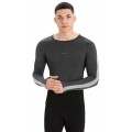ICEBREAKER ZONEKNIT 200 LS SHIRT CREWE HEATHER/BLACK FOR MEN'S