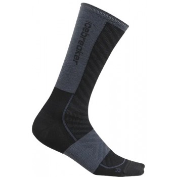 ICEBREAKER MERINO RUN + ULTRALIGHT CREW BLACK SOCKS FOR MEN'S