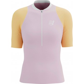 COMPRESSPORT TRAIL TRAIL RUNNING POSTURAL SHIRT ROSEATE/ORANGE FOR WOMEN'S