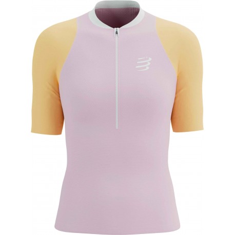 COMPRESSPORT TRAIL TRAIL RUNNING POSTURAL SHIRT ROSEATE/ORANGE FOR WOMEN'S