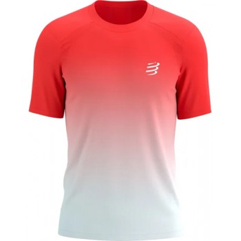 COMPRESSPORT PERFORMACNE SS SHIRT FLUO RED/WHITE FOR MEN'S