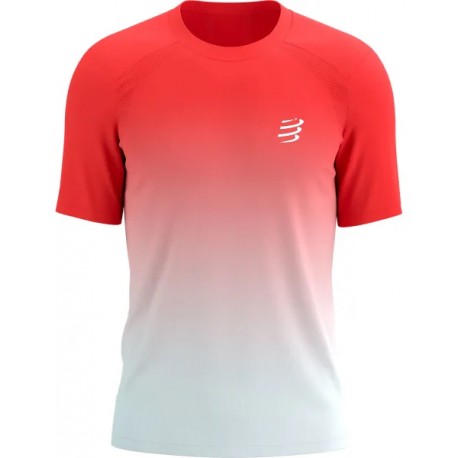 COMPRESSPORT PERFORMACNE SS SHIRT FLUO RED/WHITE FOR MEN'S