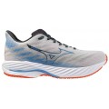 MIZUNO WAVE RIDER 28 NIMBUS CLOUD/BLUE PACE/IGNITION RED FOR MEN'S