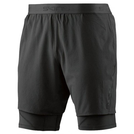 SHORT SKINS DNAMIC SUPERPOSE 2IN1 BLACK POUR HOMMES