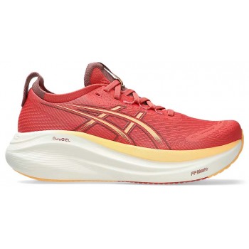 CHAUSSURES ASICS GEL NIMBUS 27 DARK PINK CLAY/ORANGE GLOW POUR FEMMES
