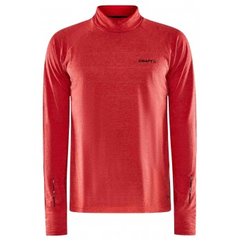 CRAFT ADV SUBZ WOOL 2 MELANGE/ROUGE LS TEE FOR MEN'S