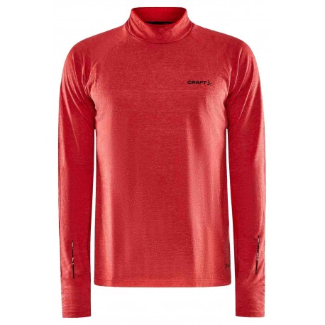 T-SHIRT MANCHES LONGUES CRAFT ADV SUBZ WOOL 2 MELANGE/ROUGE POUR HOMMES