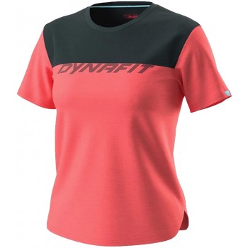 T-SHIRT DYNAFIT 24/7 DRIRELEASE TEE HOT CORAL/MELANGE POUR FEMMES