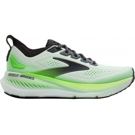 BROOKS GLYCERIN GTS 23 WHITE/PHANTOM/GREEN GECKO FOR MEN'S