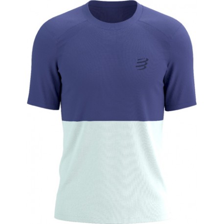 T-SHIRT COMPRESSPORT PERFORMANCE ORIENT BLUE/STAR WHITE POUR HOMMES