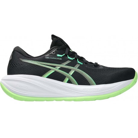 ASICS GEL CUMULUS 28 BLACK/ILLUMINATE GREEN FOR MEN'S