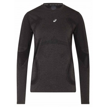 ASICS ROAD SEAMLESS PERFORMANCE BLACK LS SHIRT FOR MEN'S