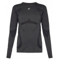 ASICS ROAD SEAMLESS PERFORMANCE BLACK/CARRIER GREY LS SHIRT FOR WOMEN'S