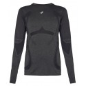 T-SHIRT MANCHES LONGUES ASICS ROAD SEAMLESS PERFORMANCE BLACK/CARRIER GREY POUR FEMMES