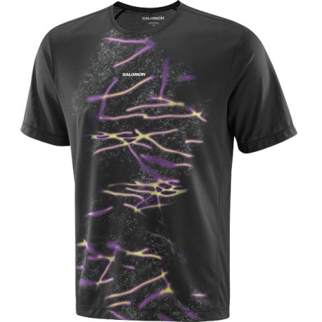 SALOMON SHAKEOUT CORE SS TEE GFX DEEP BLACK FOR MEN'S