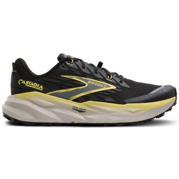 BROOKS CASCADIA 19 BLACK/YELLOW/CHATEAU FOR MEN'S