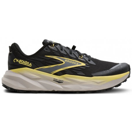 CHAUSSURES BROOKS CASCADIA 19 BLACK/YELLOW/CHATEAU POUR HOMMES