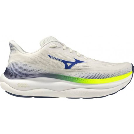 MIZUNO WAVE SKY 9 SNOW WHITE/SURF THE WEB/LIGHTNING YELLOW FOR MEN'S
