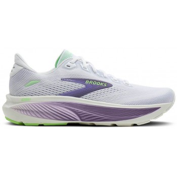 CHAUSSURES BROOKS GHOST 18 WHITE/PURPLE HEBE/GREEN POUR FEMMES