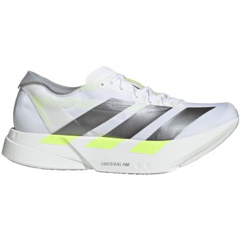 ADIZERO ADIOS PRO 4 WHITE/IRON METALLIC/SOLAR YELLOW FOR MEN'S