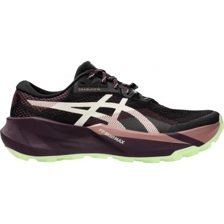 CHAUSSURES ASICS GEL TRABUCO 14 BLACK/DARK AUBERGINE POUR FEMMES
