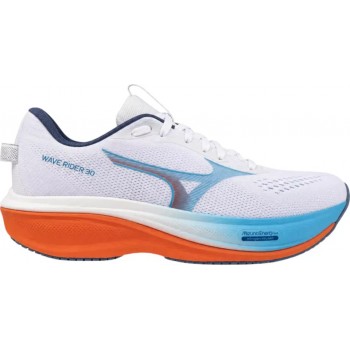 CHAUSSURES MIZUNO WAVE RIDER 30 WHITE/BLUE JEWEL/ORANGE POUR HOMMES