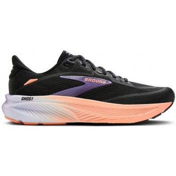 BROOKS GHOST 18 BLACK/MULLED GRAPE/PEACH FOR WOMEN'S