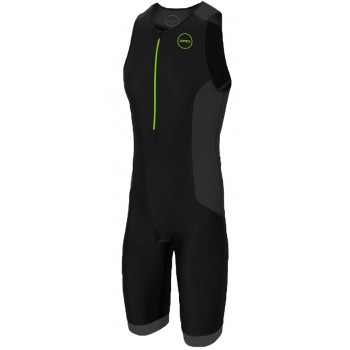 ZONE3 AQUAFLO PLUS TRISUIT BLACK/GREY/NEON GREEN FOR MEN'S