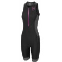 ZONE3 AQUAFLO PLUS TRISUIT BLACK/GREY/NEON PINK FOR WOMEN'S