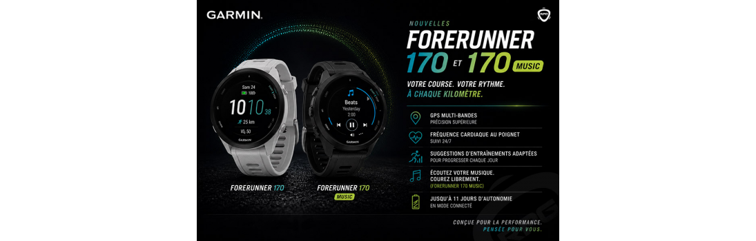 Garmin forerunner 170 et 170 Music Running Planet Geneva